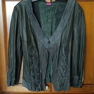 Black Leather Save the Queen Jacket